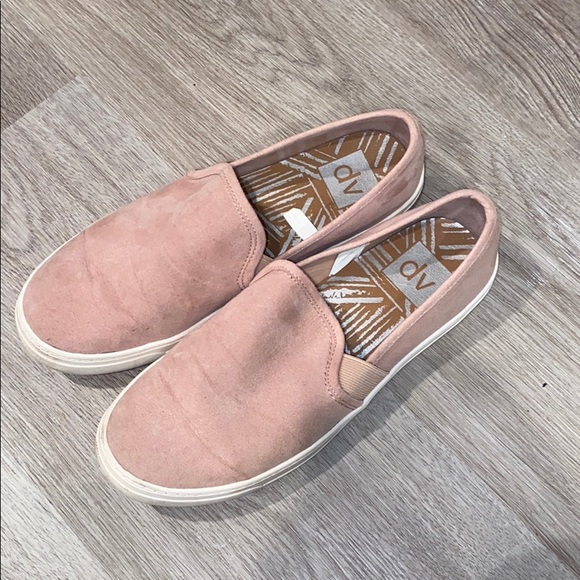 blush pink slip on sneakers